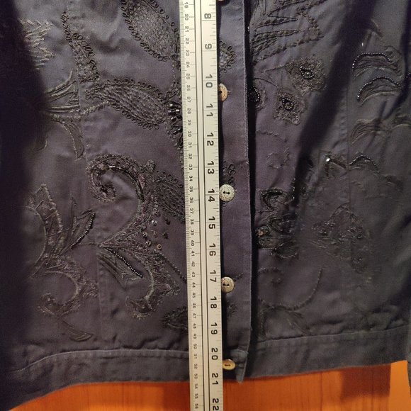 Laura Ashley Black Jean Jacket - Picture 4 of 12